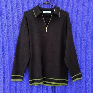 SOLD!! Vintage Express Zipper Collar Long Sleeve Sweater